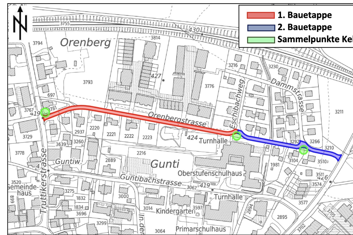 Die Orenbergstrasse ist zwar keine Durchgangsstrasse, aber die einzige Zufahrt zu zahlreichen Wohneinheiten. Ab dem 17. August wird gebaut.