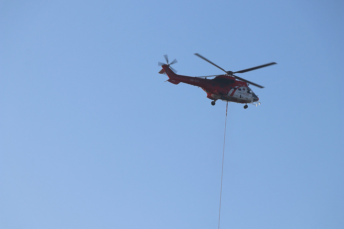 Etwa zwei Stunden stand der Super Puma im Einsatz.