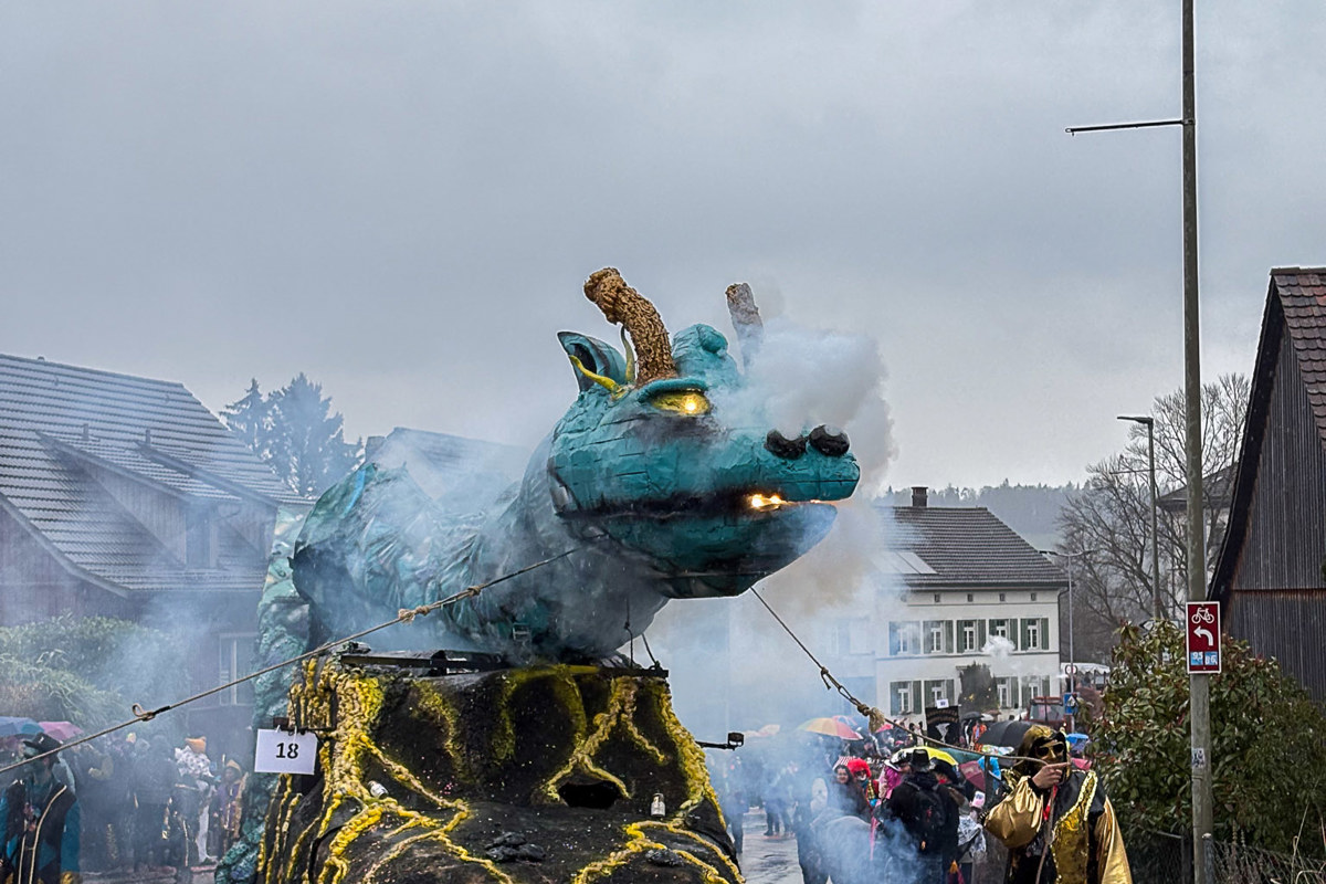 Die Chabistruppe aus Wiesendangen brachte einen Drachen mit.