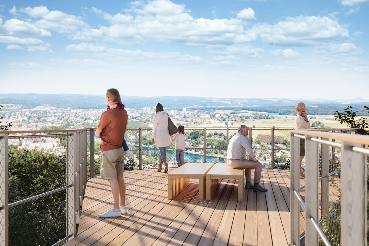 Die Aussichtsplattform Burghügel oberhalb von Langwiesen soll einen einzigartigen Blick über die Stadt Schaffhausen