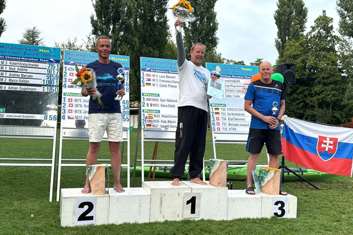 Andi Baiker war der schnellste Ü50-Schwimmer mit Neopren im Zürichsee.