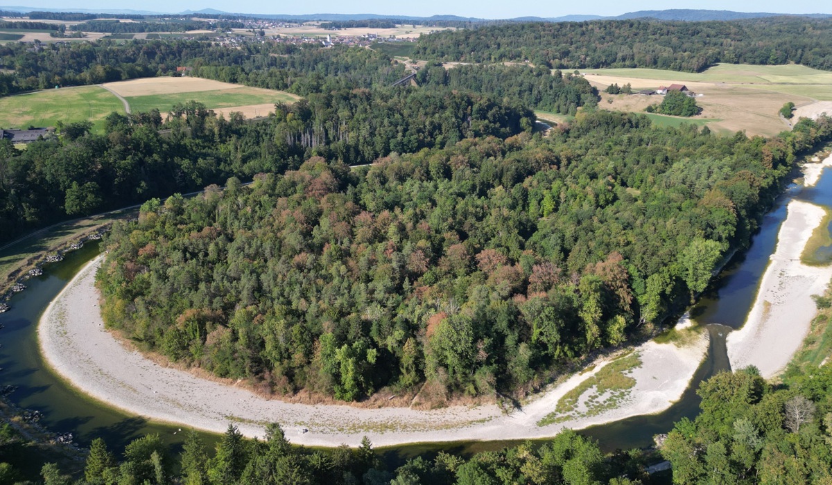 Die Thur Bei Dätwil Mit Noch Rund 2 Kubikmeter Wasser. Hinten Links Die SBB Brücke Bei Ossingen4