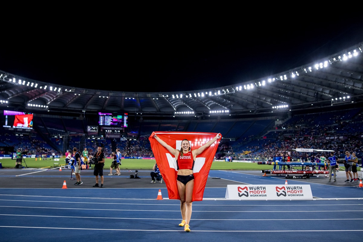 Angelica Moser auf dem Gipfel ihrer bisherigen Karriere: Im Stadio Olimpico in Rom gewinnt sie mit Schweizer Rekord EM-Gold.