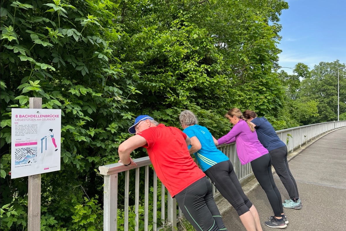 Ob beim Fitnesstraining auf dem Parcours des Satus Dachsen