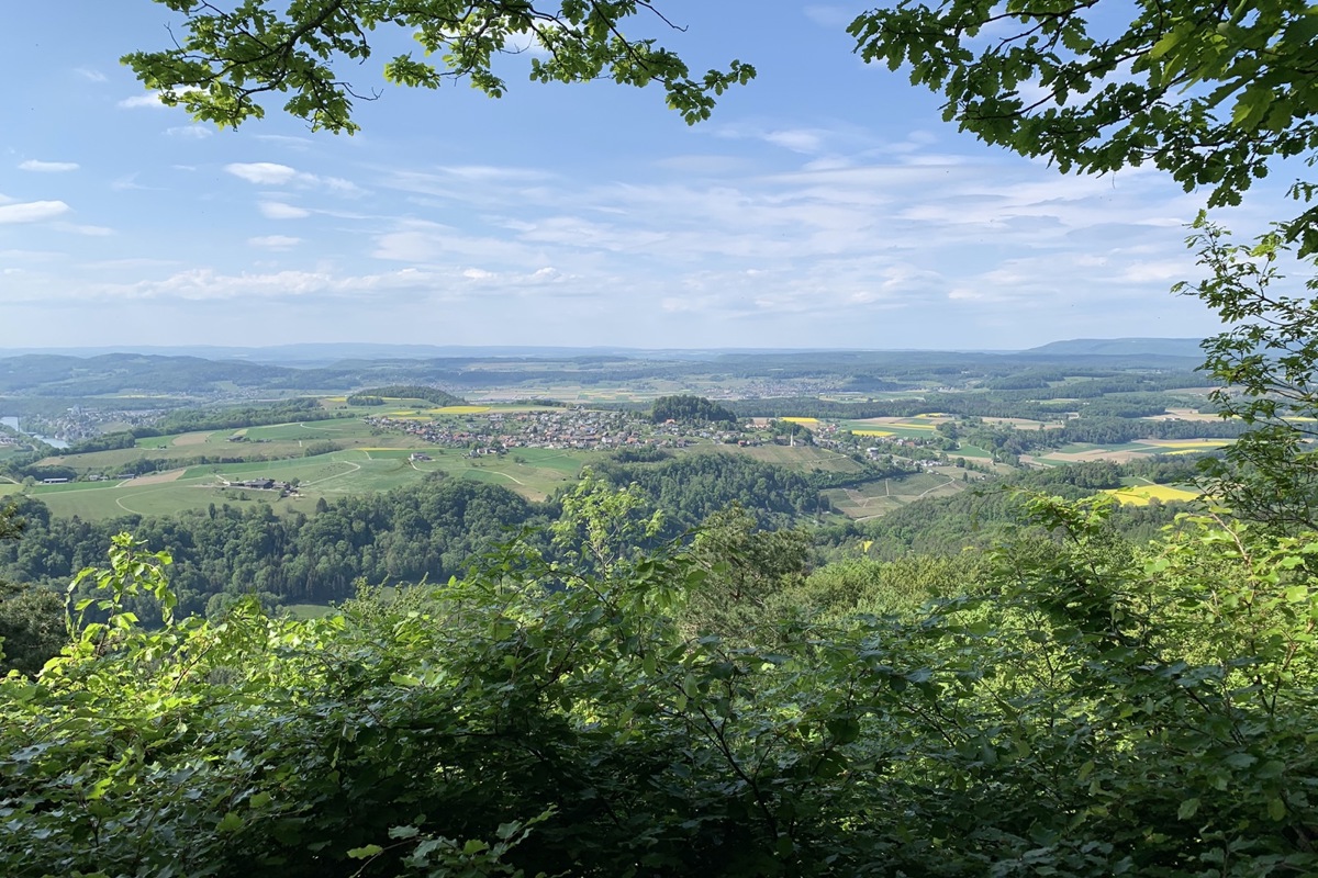 Blick auf Buchberg und Rüdlingen vom Irchel aus.