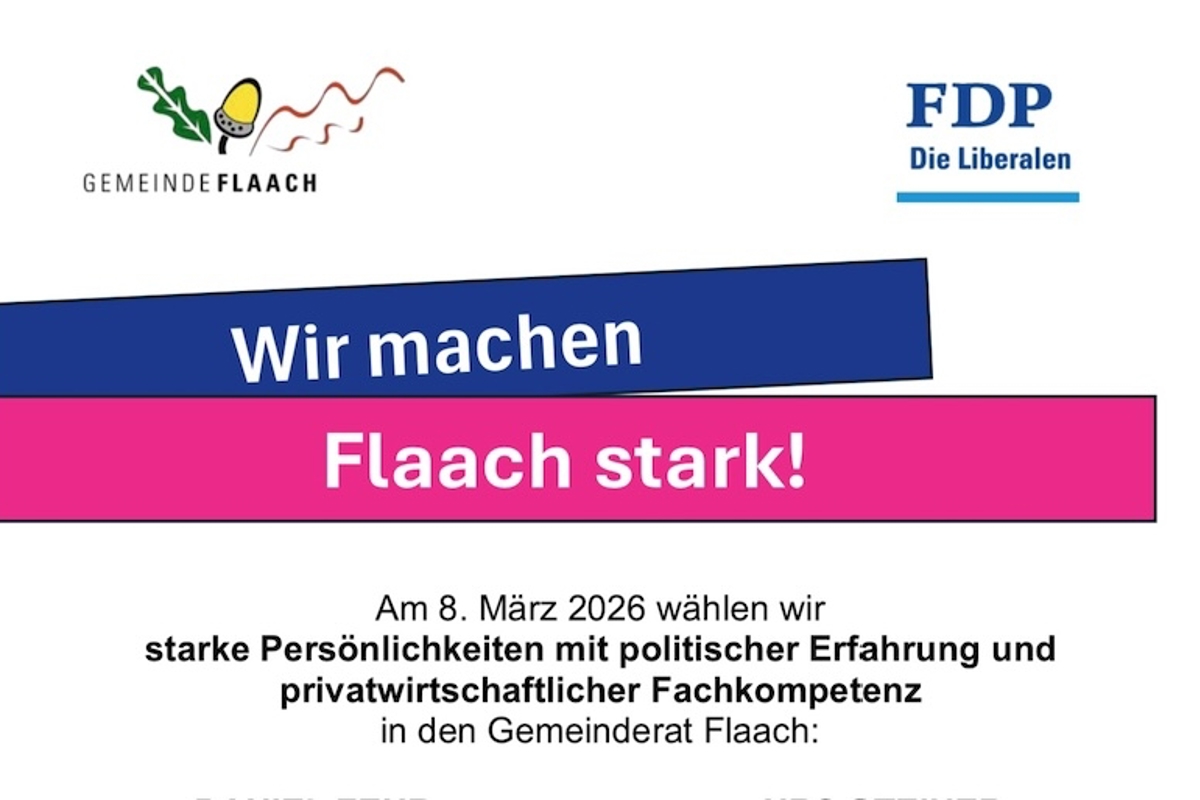 Oben links das Logo der Gemeinde Flaach.